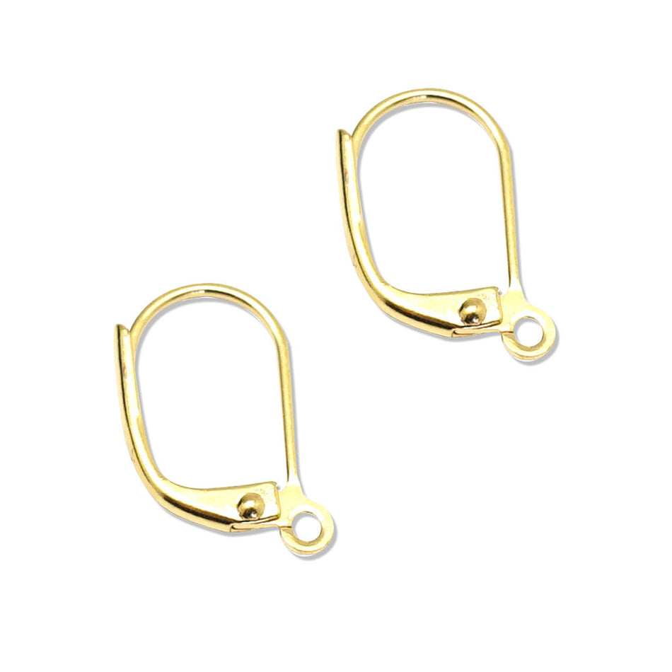 Gold Lever Back Earrings - 5 Pairs - Goody Beads