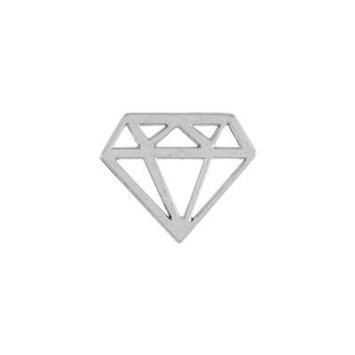 12.5mm Silver Diamond Cutout Charm - Goody Beads