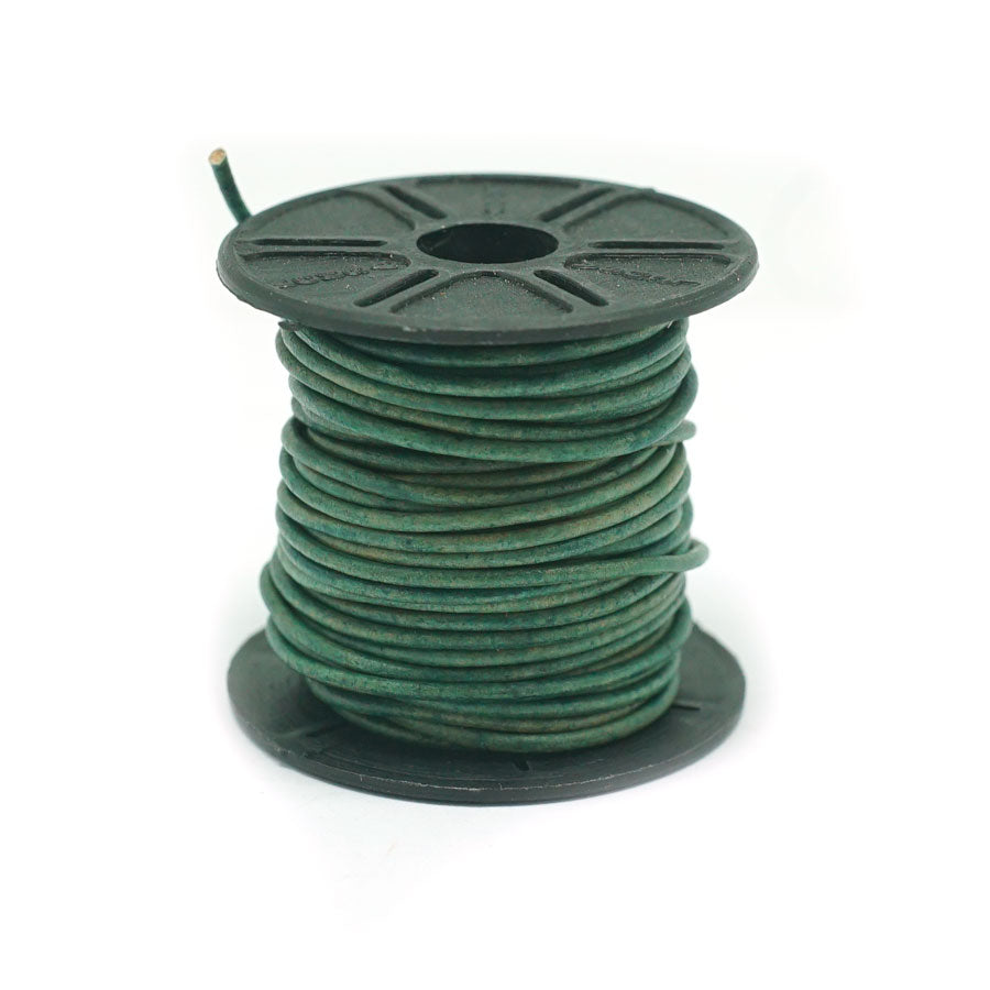 1.5mm Natural Turquoise Round Leather Cord 10 Meter Spool