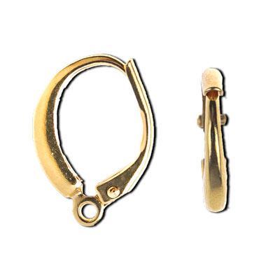 16mm Gold Plated Brass Lever Back Earrings - Goody Beads