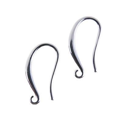 18mm Silver Plated Brass Elegant Hook Earrings - Goody Beads