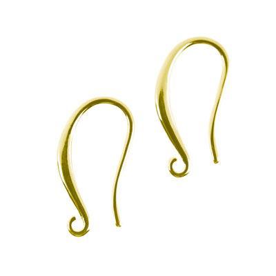 18mm Gold Plated Brass Elegant Hook Earrings - Goody Beads