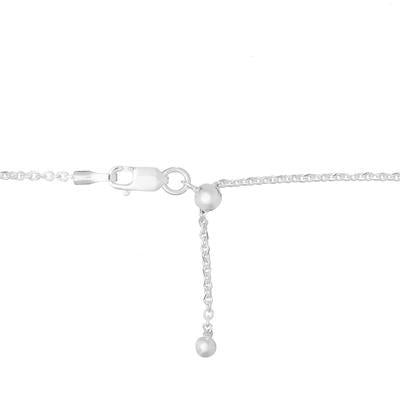 22 Inch Sterling Silver Adjustable Diamond Cut Cable Chain