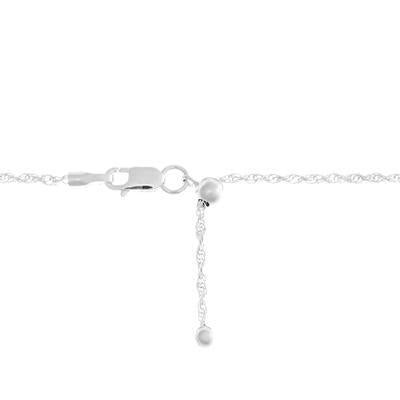 22 Inch Sterling Silver Adjustable Rope Chain