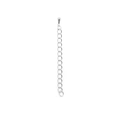 2 Inch Bright Silver Plated Brass Curb Chain Necklace Extender - Goody Beads