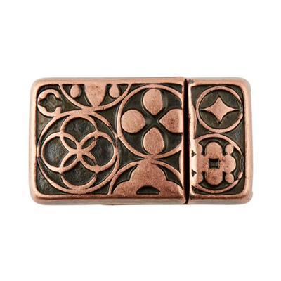 10mm Antique Copper Circles Magnetic Clasp for Flat Leather