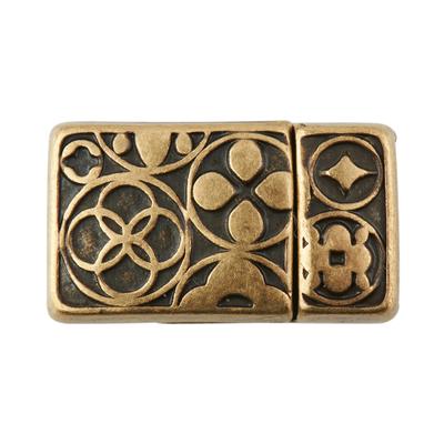10mm Antique Brass Circles Magnetic Clasp for Flat Leather