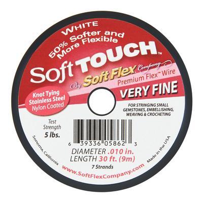 Soft Flex VERY FINE Gauge 0.010 Inch Diameter Beading Wire - Premium White