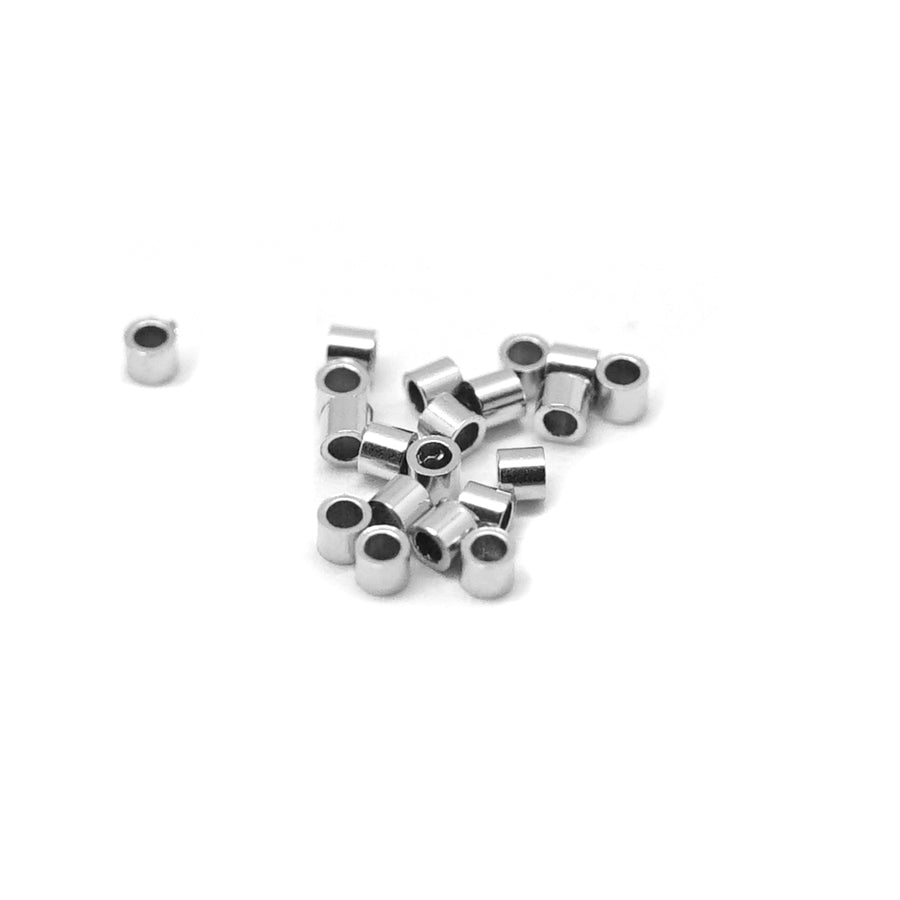 1x1mm Sterling Silver Crimp Tubes from Soft Flex - Goody Beads