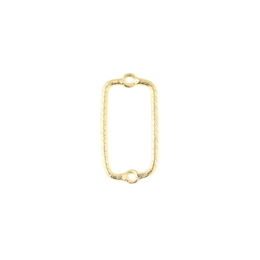 28mm Satin Gold Rectangle Connector - Goody Beads