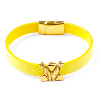 Shiny Gold Triple Triangles Slider for 10mm Flat Leather - Goody Beads