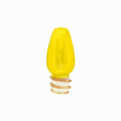 15mm Yellow Christmas Lightbulb Lampwork Glass Bead - Goody Beads