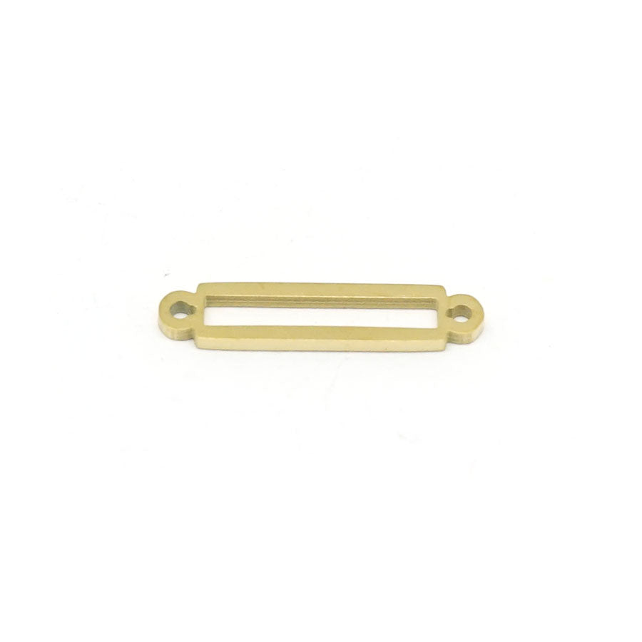 Gold-Plated Stainless Steel Beadable Rectangular Link - Goody Beads