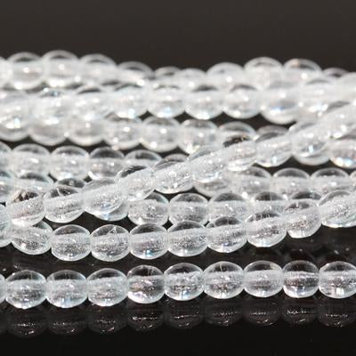 3mm Crystal Clear Druk Czech Glass Beads - Goody Beads