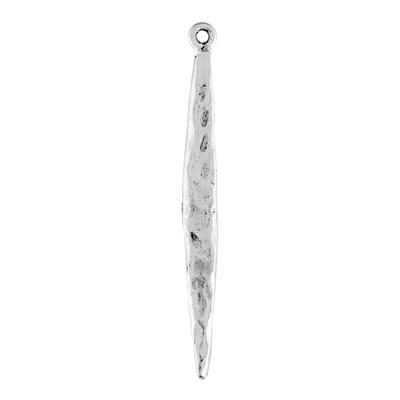 49mm Silver Textured Long Oval Charm - Goody Beads