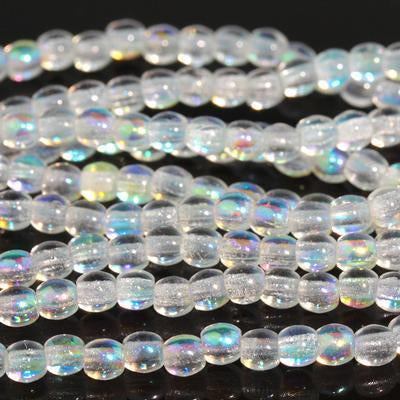 2mm Crystal Clear AB Druk Czech Glass Beads - Goody Beads