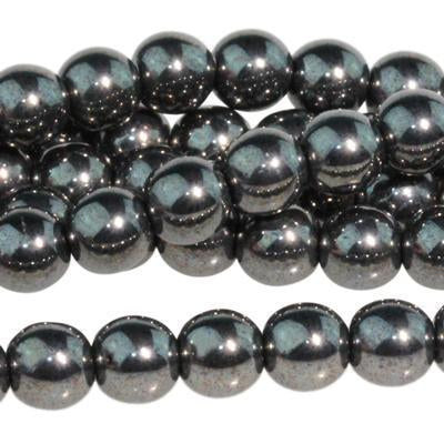 6mm Hematite Druk Czech Glass Beads - Goody Beads