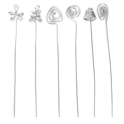 Silver Plated Fan Pulls - 6 Piece Set