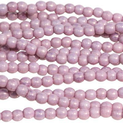 2mm Luster Opaque Lilac Druk Czech Glass Beads - Goody Beads