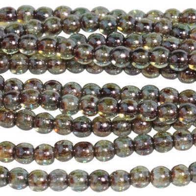 3mm Luster Transparent Green Druk Czech Glass Beads - Goody Beads