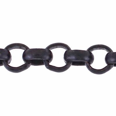 5mm Matte Black Plated Rollo Chain - Goody Beads