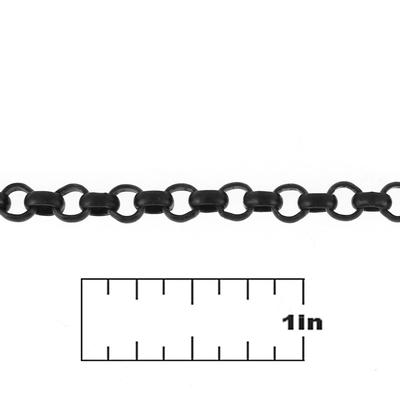 5mm Matte Black Plated Rollo Chain - Goody Beads