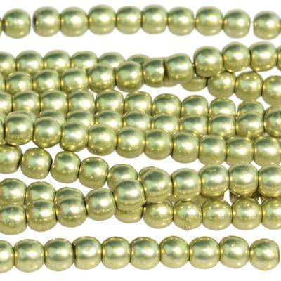 3mm Saturated Metallic Primrose Yellow Druk Czech Glass Beads - Goody Beads