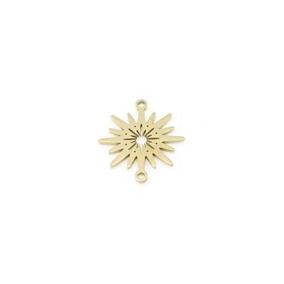 18mm Gold Plated Stainless Steel Sun Burst Connector - Goody Beads