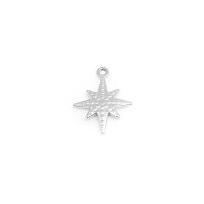 20mm Stainless Steel Starburst Charm - Goody Beads