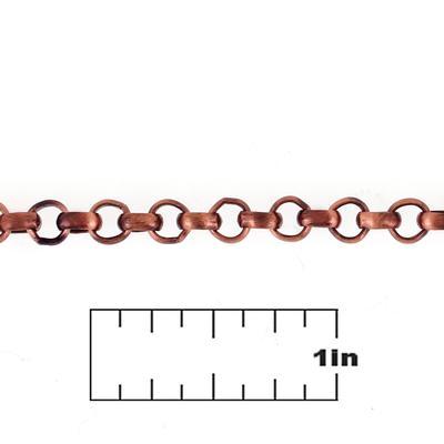 Antique Copper 5mm Rolo Chain sold by the foot at   Chain0089AC