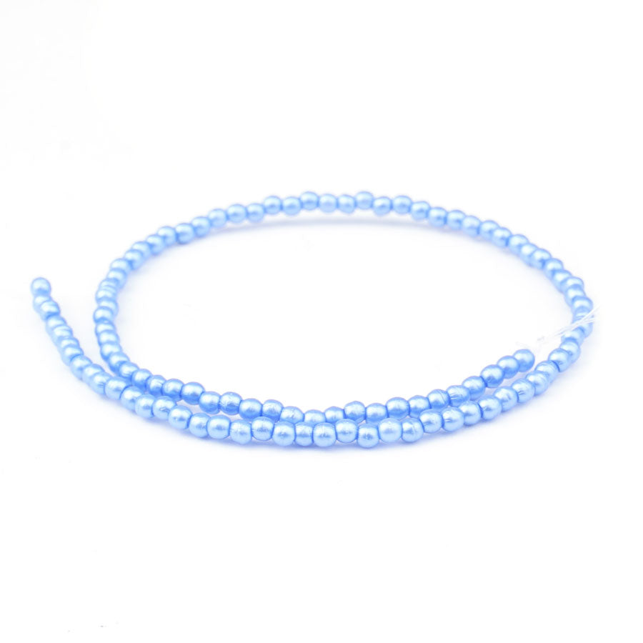 2mm Baby Blue Czech Glass Pearls Strand - Goody Beads