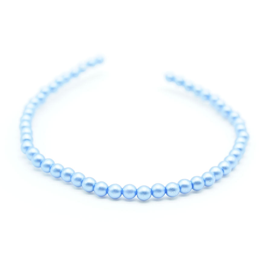 4mm Baby Blue Czech Glass Pearls Strand - Goody Beads