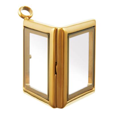 30mm Diamond Gold Stainless Steel Glass Locket