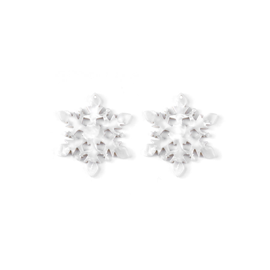20mm Pearl Acetate Cutout Snowflake Pendant - Goody Beads
