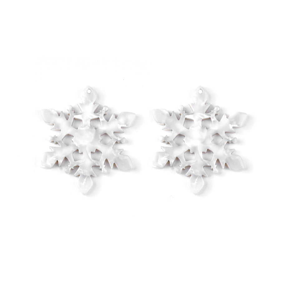 35mm Pearl Acetate Cutout Snowflake Pendant - Goody Beads