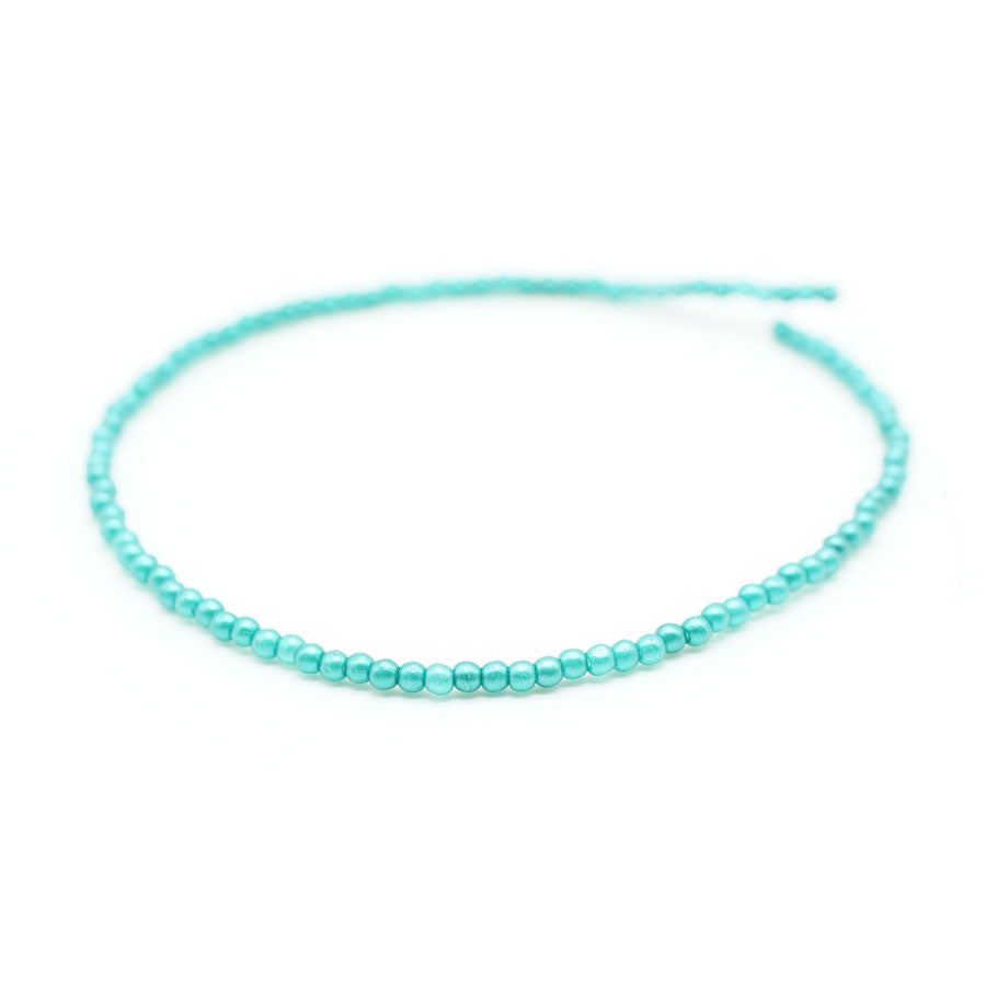 2mm Teal Czech Glass Pearls Strand - Goody Beads