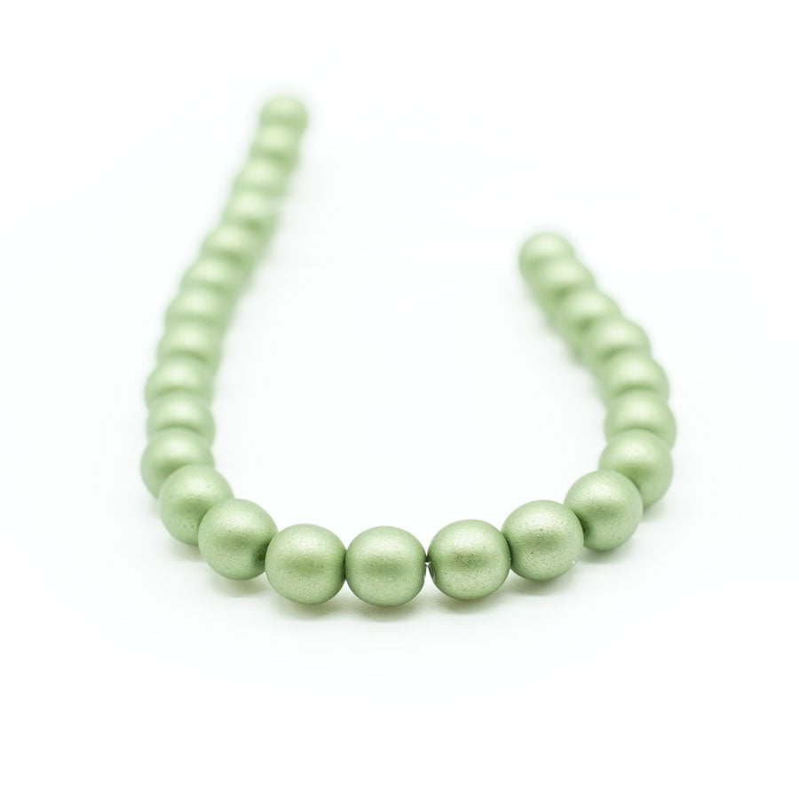 6mm Matte Olive Czech Glass Pearls Strand - Goody Beads