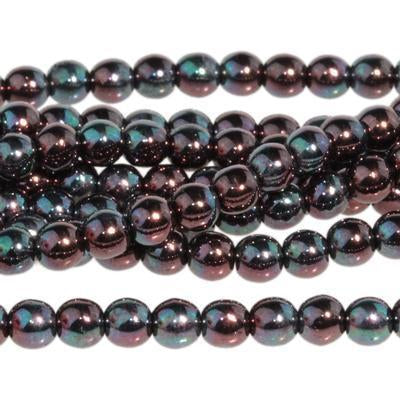 4mm Metallic Amethyst Druk Czech Glass Beads - Goody Beads