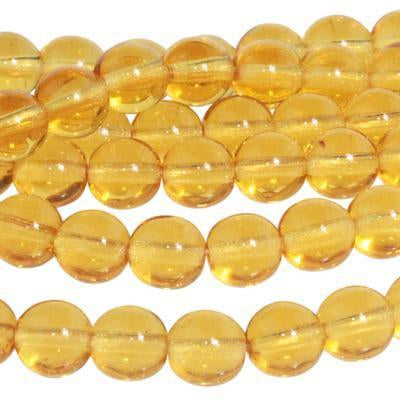 6mm Medium Topaz Druk Czech Glass Beads - Goody Beads