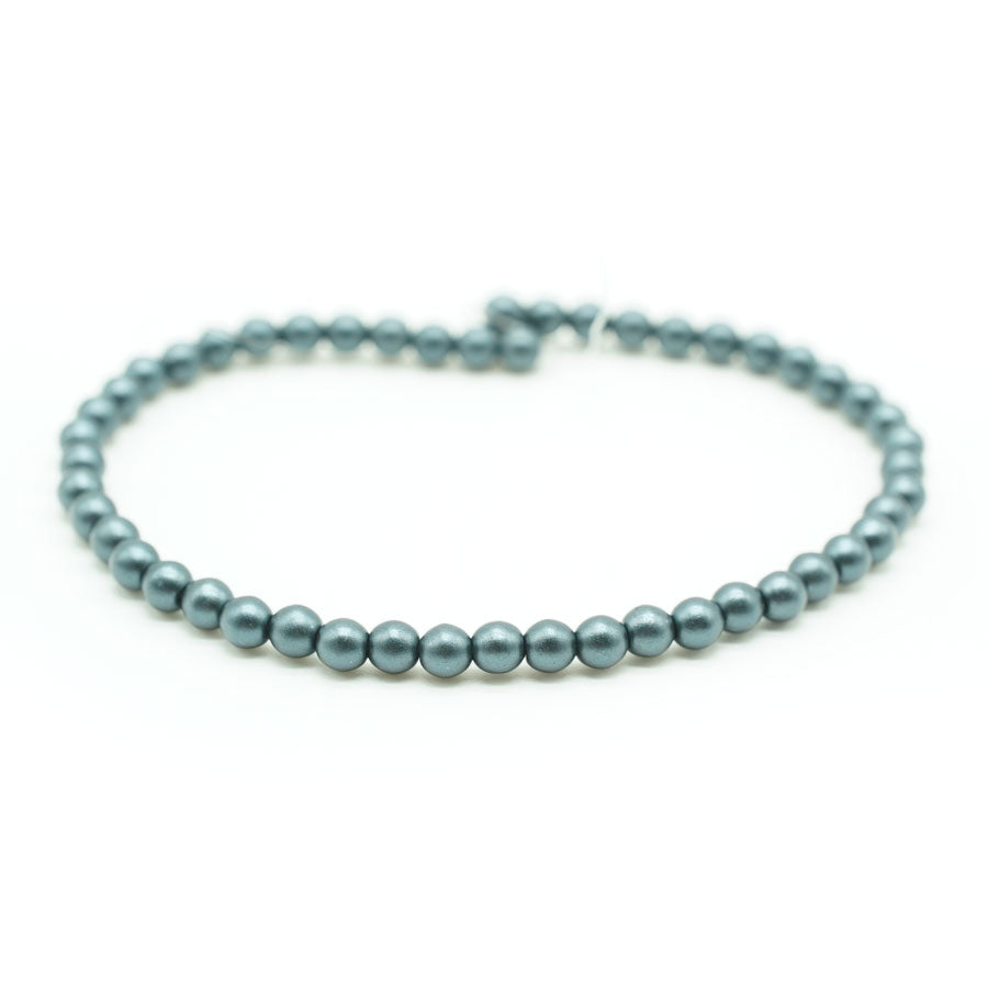 4mm Charcoal Czech Glass Pearls Strand - Goody Beads