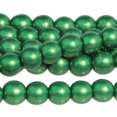 6mm Saturated Metallic Kale Druk Czech Glass Beads - Goody Beads