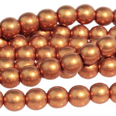 6mm Saturated Metallic Flame Druk Czech Glass Beads - Goody Beads