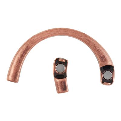Antique Copper Half-Circle Magnetic Clasp for 5mm Round Leather