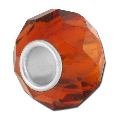 13mm Topaz Faceted Glass - Large Hole Bead