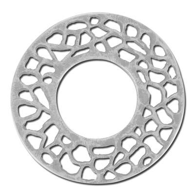 26mm Antique Silver Filigree Washer Pewter Link - Goody Beads