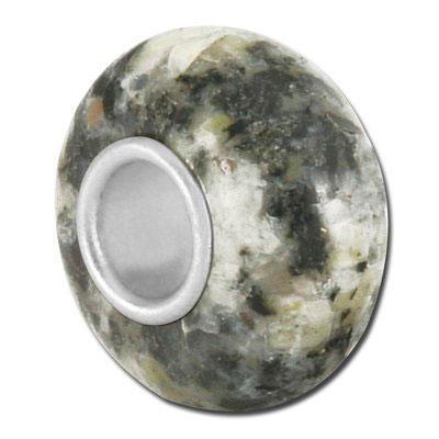 13mm White Dalmatian Jasper Large Hole Bead