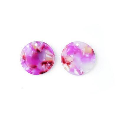 18mm Hot Pink Acetate Coin Charm - Goody Beads