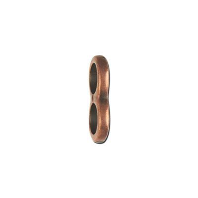 Antique Copper Skinny Double Spacer for 5mm Round Leather - Goody Beads