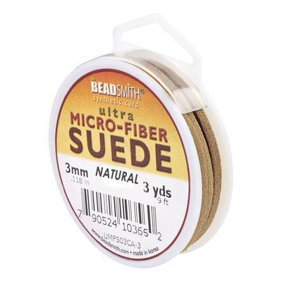 3mm Natural Ultra Micro-fiber Suede Cord - Goody Beads