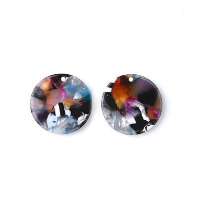 18mm Multi Color Acetate Coin Charm - Goody Beads